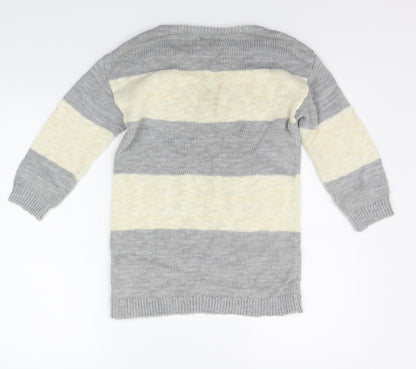 Next Womens Beige Striped  Pullover Jumper Size 6