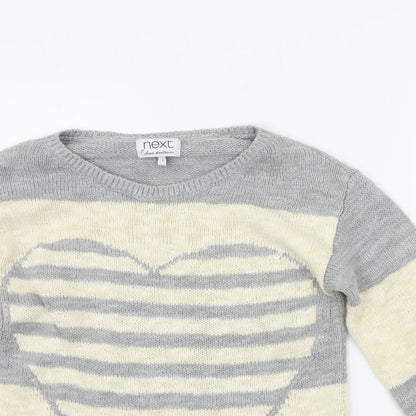 Next Womens Beige Striped  Pullover Jumper Size 6