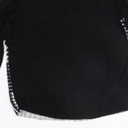 Brand and care label for Papaya women’s black geometric jumper, size UK 8