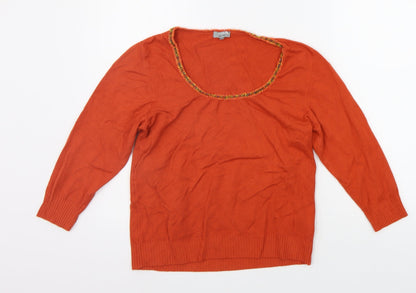 Per Una Womens Orange   Pullover Jumper Size 16