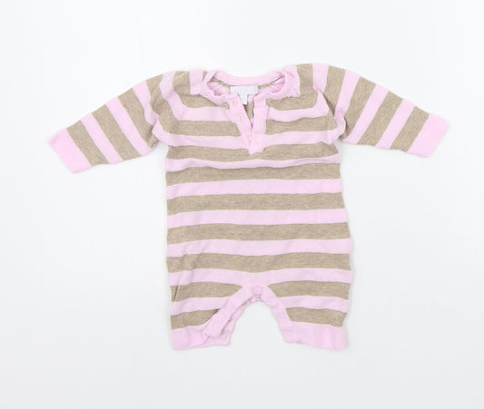 Zip Zap Baby Pink Striped  Babygrow One-Piece Size 0-3 Months