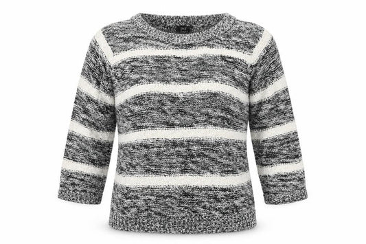 F&F Womens Grey Striped  Pullover Jumper Size 12