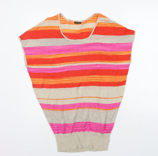 PLANET Womens Multicoloured Striped  Pullover Jumper Size XS