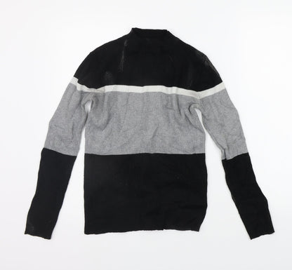 Additional front view of Papaya women’s grey geometric jumper, size UK 10