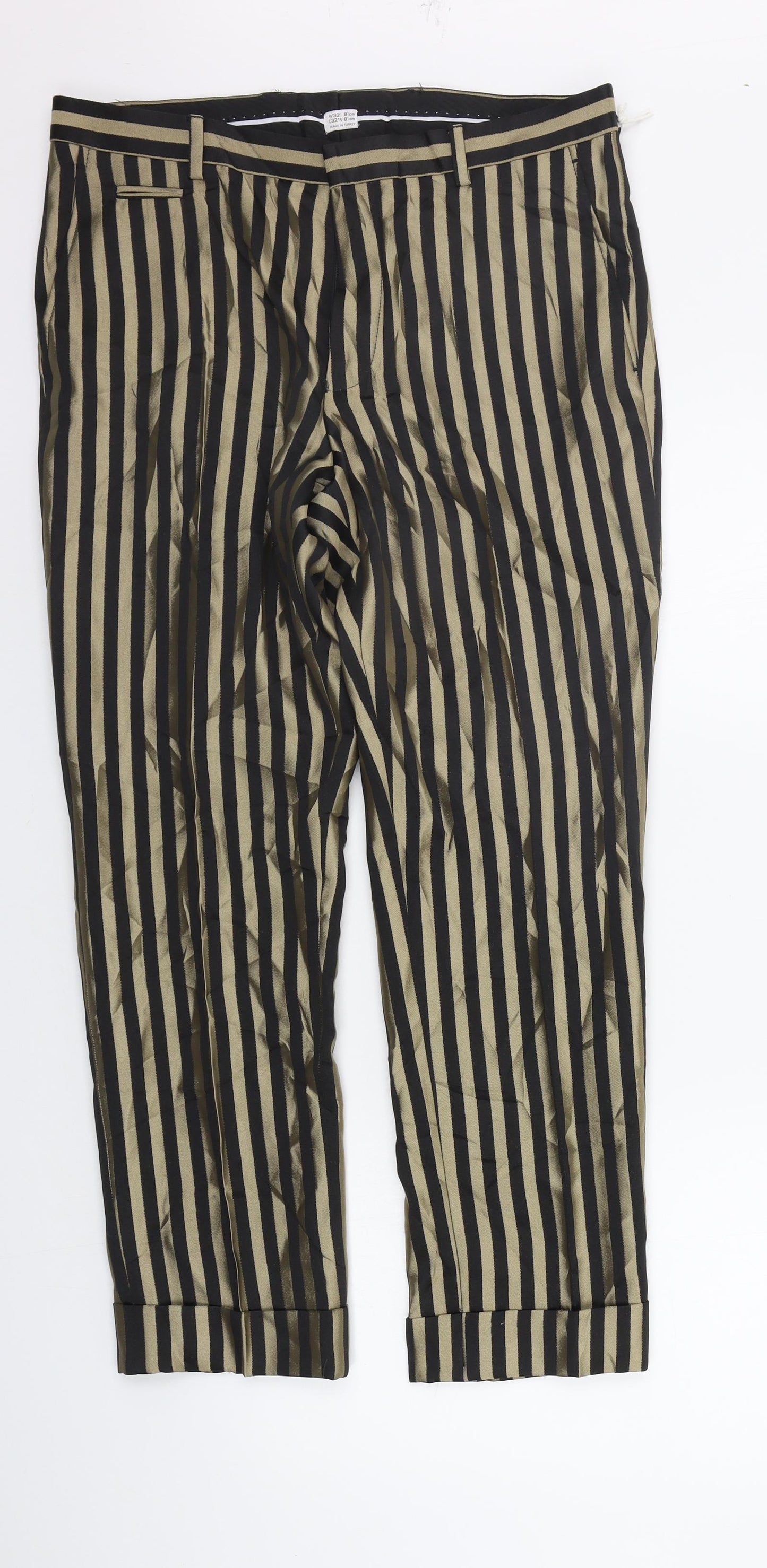 Noak Womens Black Striped  Trousers  Size 32 in L32 in