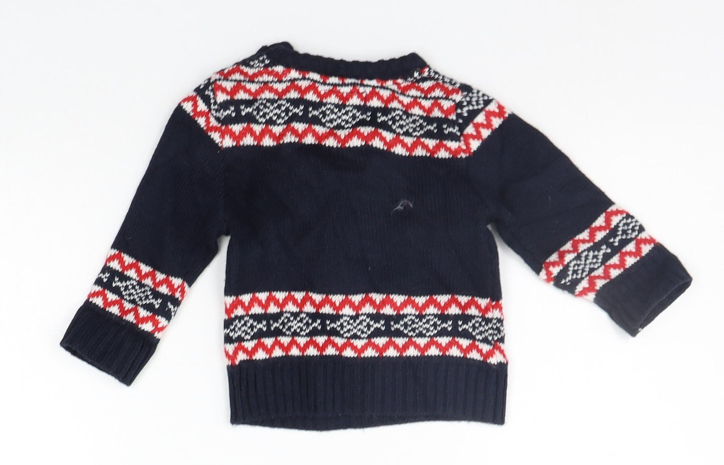 Earlydays Girls Blue Geometric  Pullover Jumper Size 3-6 Months  - Raindeer