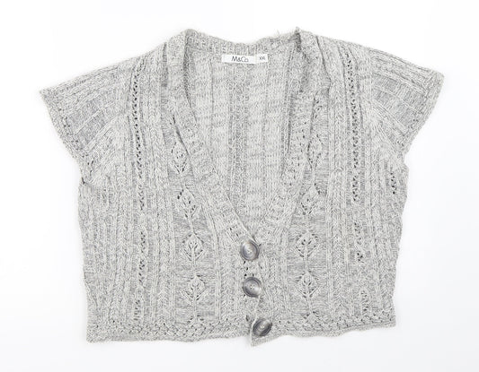 M&Co Womens Grey   Cardigan Jumper Size 2XL
