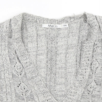 M&Co Womens Grey   Cardigan Jumper Size 2XL