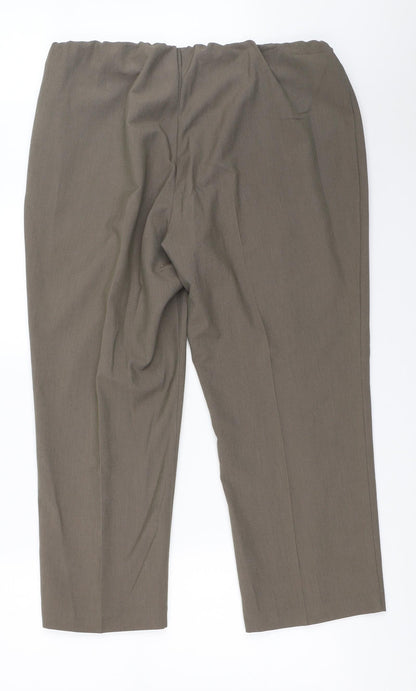 Bonmarché Womens Brown Capri Trousers Size 18 L25 in