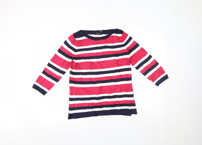 Additional front view of Papaya women’s multicoloured striped basic blouse, size UK 10