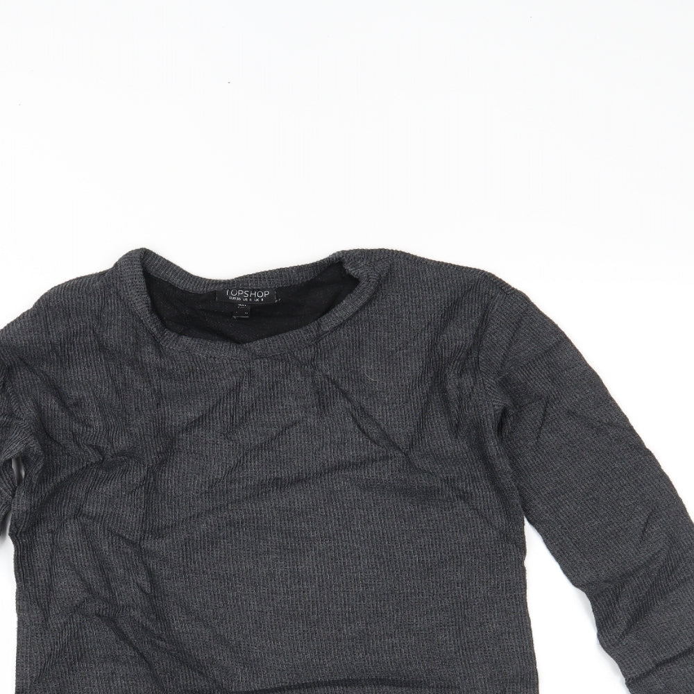 Topshop Womens Grey   Basic Blouse Size 8