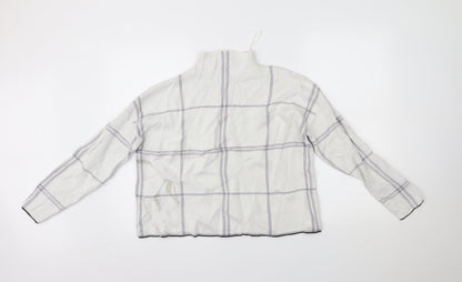 New Look Womens White Check  Pullover Jumper Size M