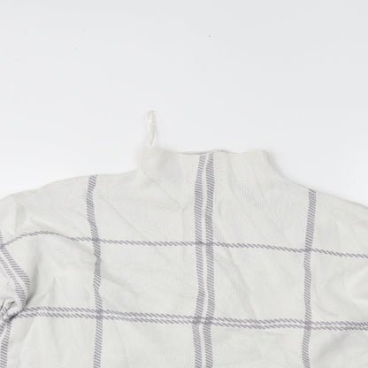 New Look Womens White Check  Pullover Jumper Size M