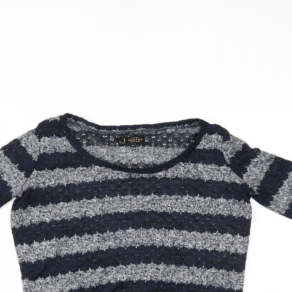 New Look Womens Blue Striped  Basic Blouse Size 10
