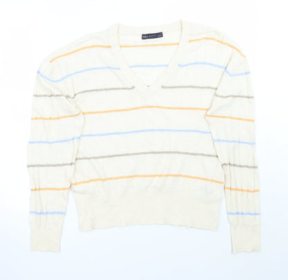 Marks & Spencer Womens Beige Striped  Pullover Jumper Size L