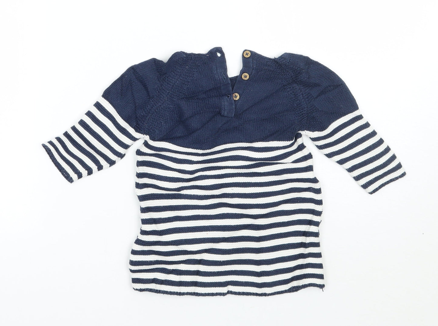 NEXT Boys Blue Striped  Pullover Jumper Size 3-6 Months