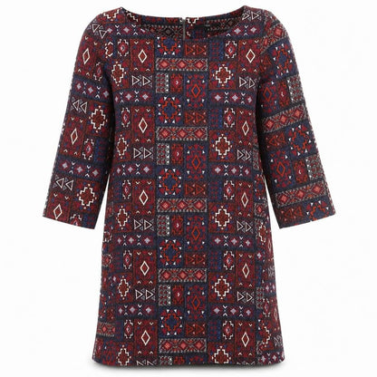 Next Womens Red Geometric  A-Line  Size 14