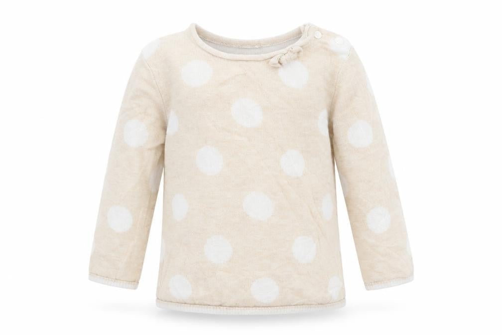 H&M Girls Beige Polka Dot  Pullover Jumper Size 9-12 Months
