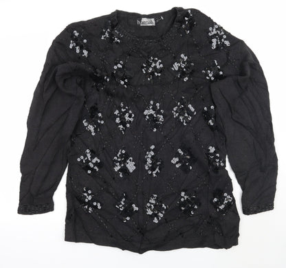 Preloved HANNAH Womens Black   Pullover Jumper One Size - Front