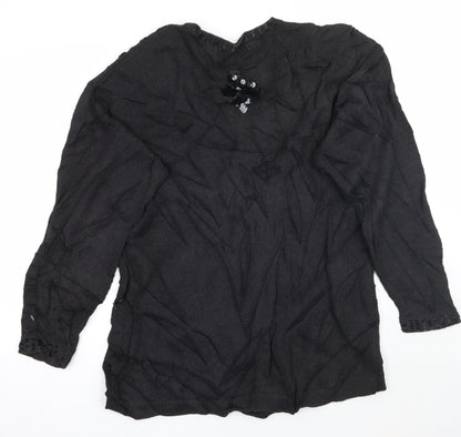 Preloved HANNAH Womens Black   Pullover Jumper One Size - Back