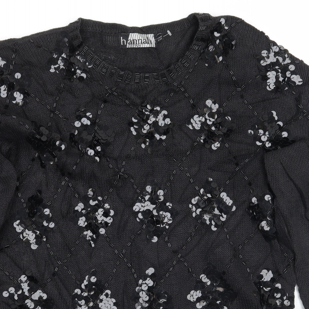 HANNAH Womens Black   Pullover Jumper One Size