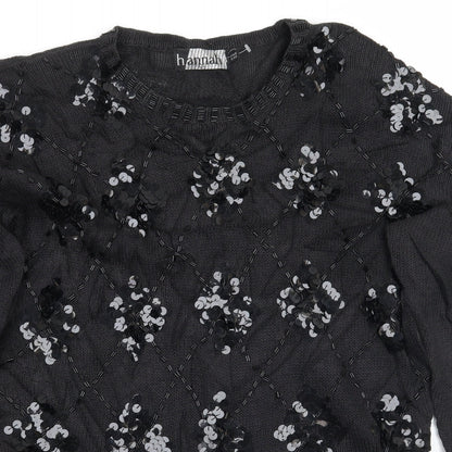 Preloved HANNAH Womens Black   Pullover Jumper One Size - Detail