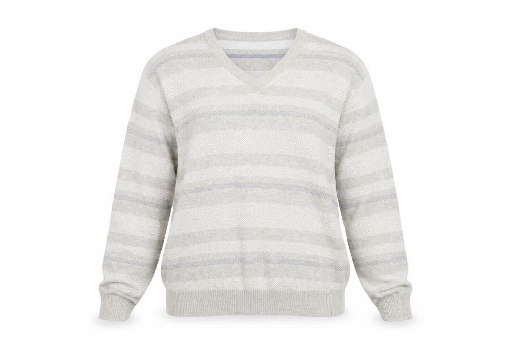 m&s Womens Beige Striped  Pullover Jumper Size L
