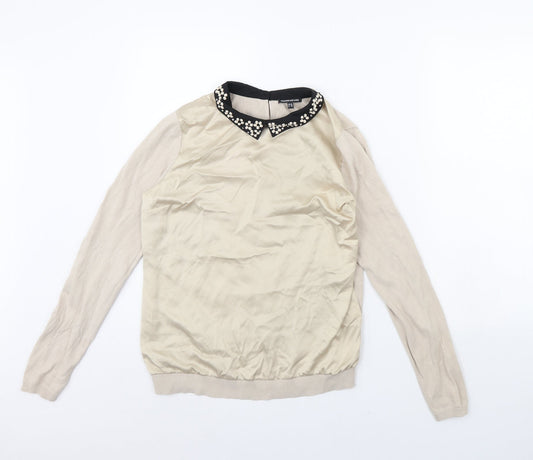 Warehouse Womens Beige   Pullover Jumper Size 12