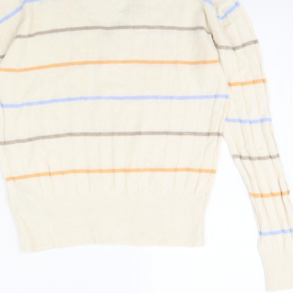 m&s Womens Beige Striped  Pullover Jumper Size S
