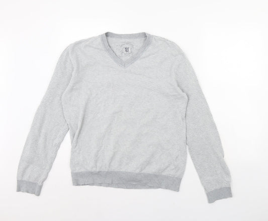 River Island Womens Grey Striped  Pullover Jumper Size M