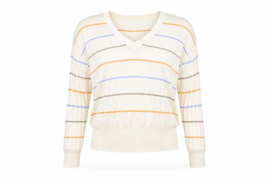 Marks & Spencer Womens Beige Striped  Pullover Jumper Size XL