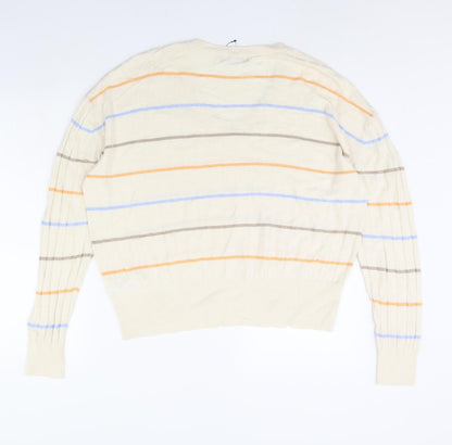 Marks & Spencer Womens Beige Striped  Pullover Jumper Size XL