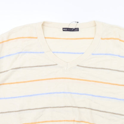 Marks & Spencer Womens Beige Striped  Pullover Jumper Size XL