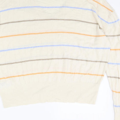Marks & Spencer Womens Beige Striped  Pullover Jumper Size XL