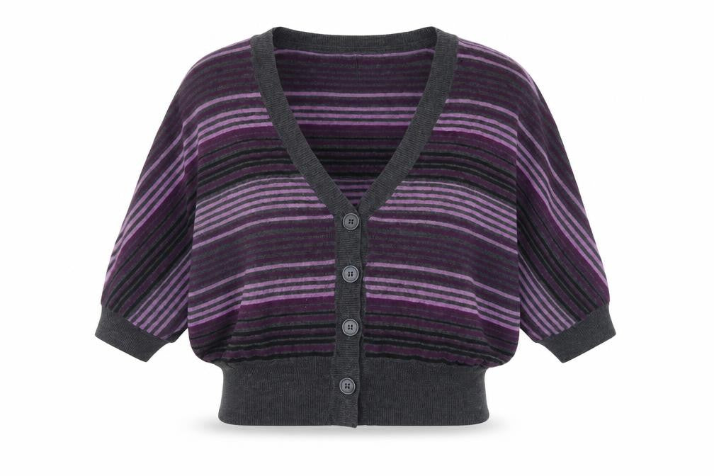 OPUS Womens Purple Striped  Cape Jumper Size 8