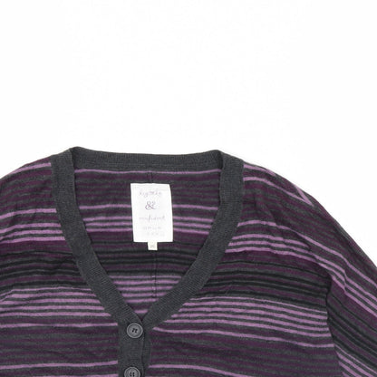 OPUS Womens Purple Striped  Cape Jumper Size 8