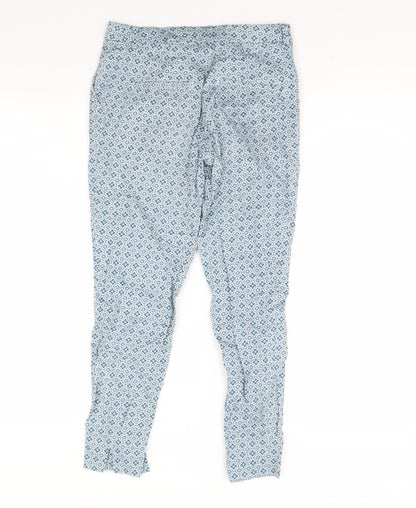 H&M Womens Blue Geometric  Trousers  Size 6 L28 in