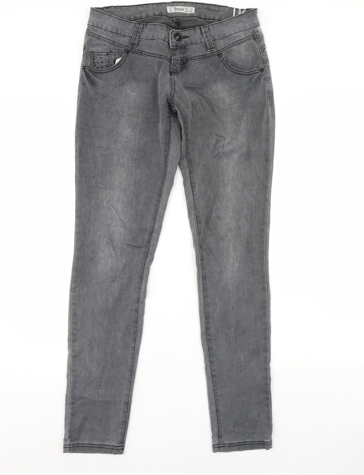 House Womens Grey  Denim Skinny Jeans Size M L30 in