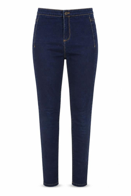 Front view of Denim & Co. women’s blue denim skinny jeans, size UK 8, 28-inch leg