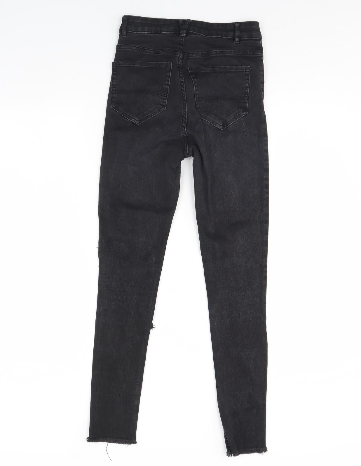 H&M Womens Black  Denim Skinny Jeans Size 8 L28 in