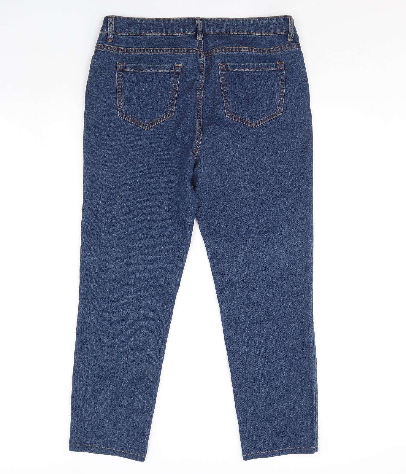 FOREVER 21 Womens Blue  Denim Straight Jeans Size 34 in L30 in