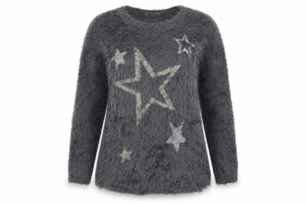 H&M Womens Grey Geometric  Pullover Jumper Size 12