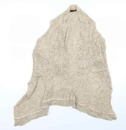 Additional front view of Miss Selfridge women’s beige knit wrap jumper, size UK 8