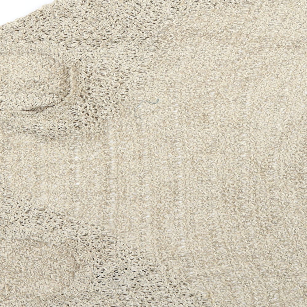 Miss Selfridge Womens Beige  Knit Wrap Jumper Size 8
