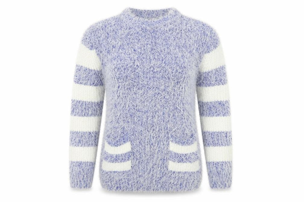 buisdaei Womens Blue   Pullover Jumper Size XL