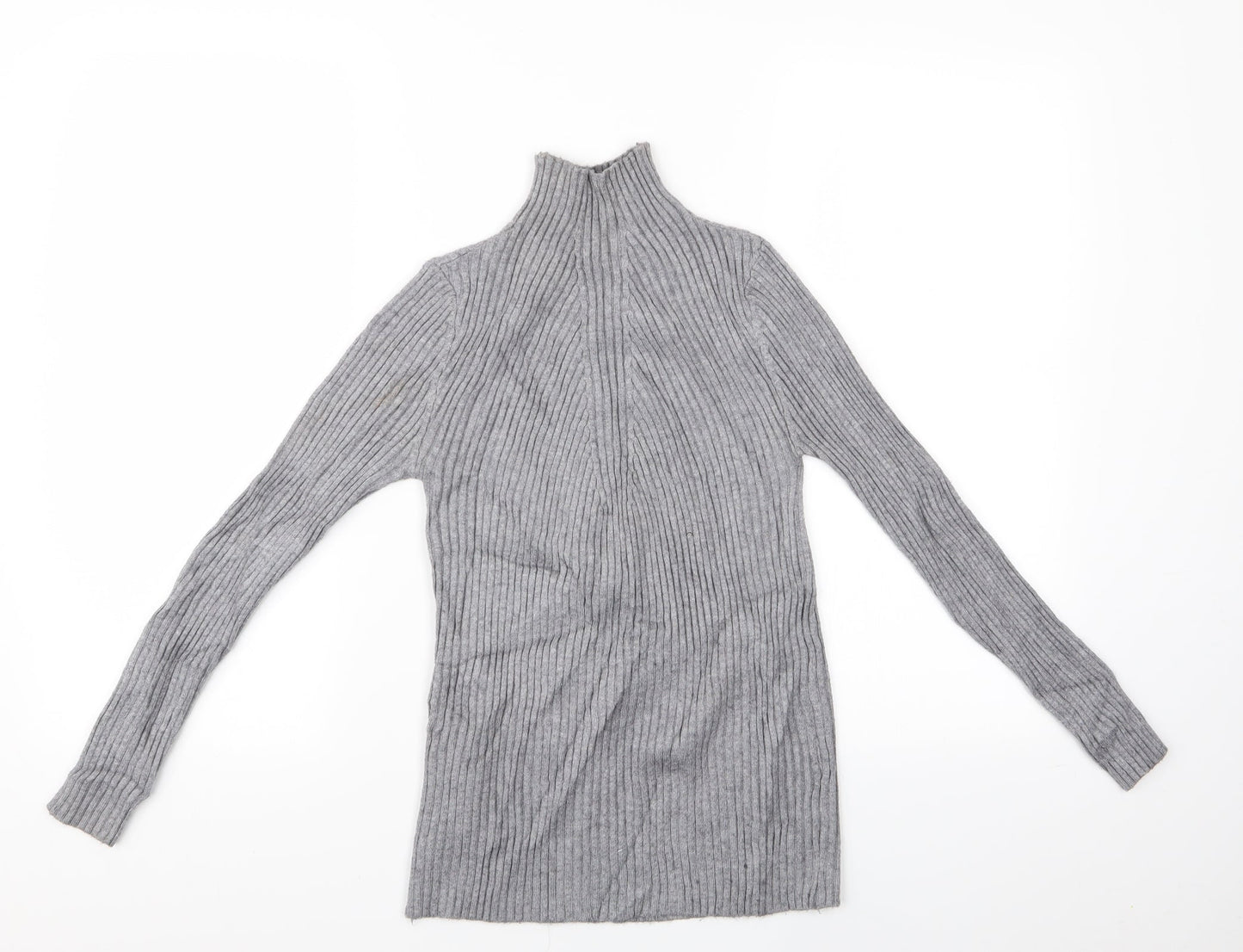 Preworn Girls Grey   Pullover Jumper   - High Neck Sweater