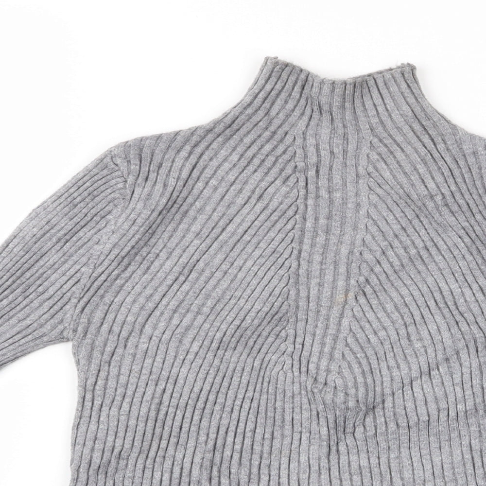 Preworn Girls Grey   Pullover Jumper   - High Neck Sweater