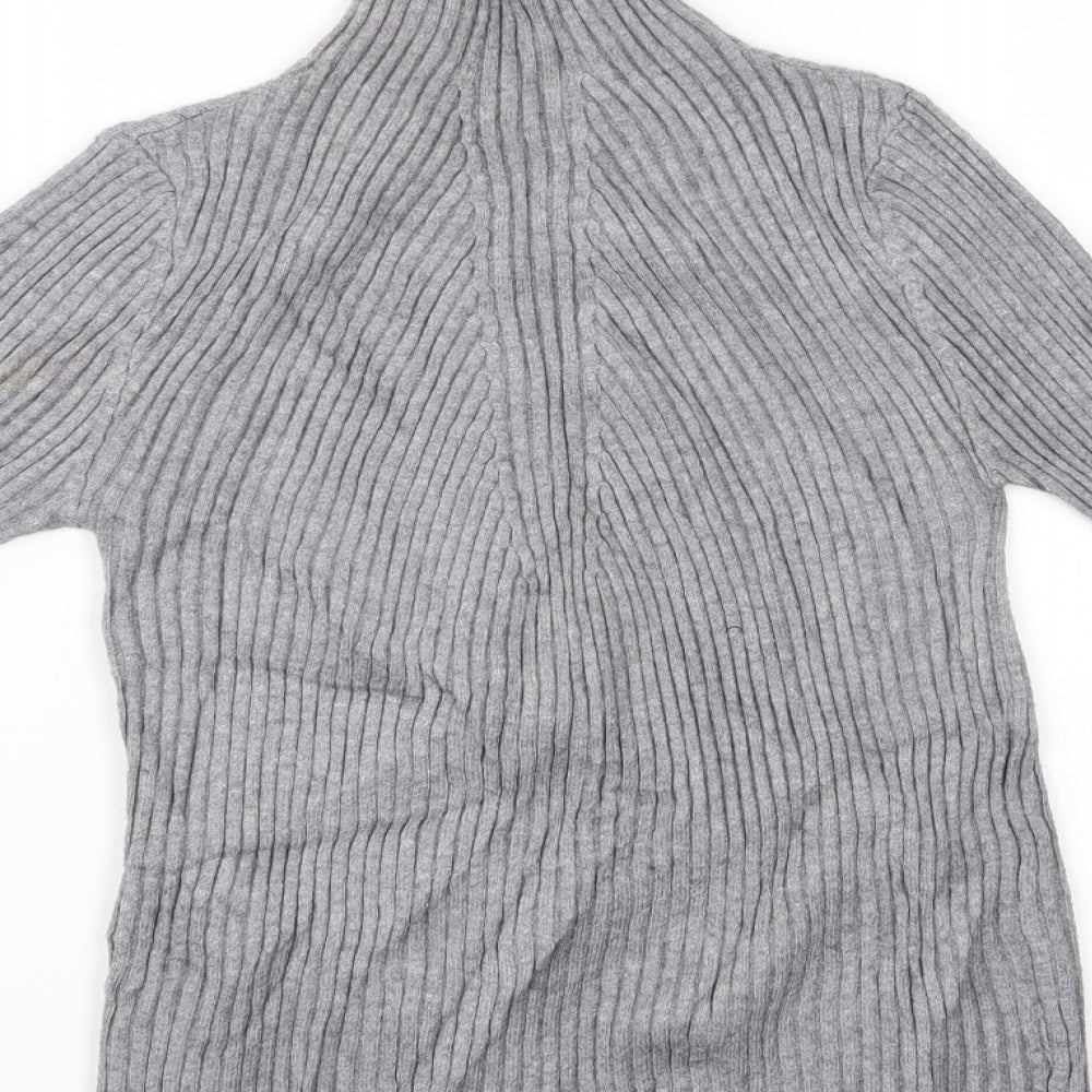 Preworn Girls Grey   Pullover Jumper   - High Neck Sweater