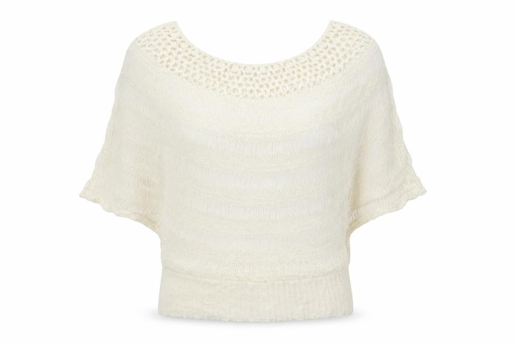 Cameo Rose Womens Ivory Pullover Jumper Size S - Batwing lacy jumper