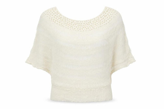 Cameo Rose Womens Ivory Pullover Jumper Size S - Batwing lacy jumper